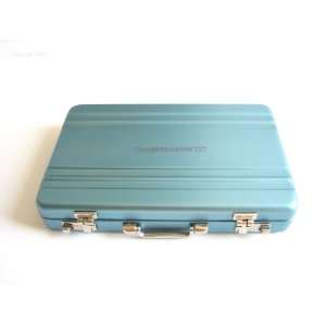  Aluminum Briefcase Style Business Card Holder   SKY BLUE 