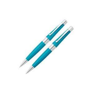  Cross Beverley Pearlescent Aqua Pen and Pencil Set Office 