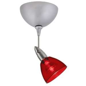   Lighting Divi Transparent Red Satin Nickel Spotlight with Dome Canopy