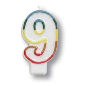  #9 Birthday Glitter Birthday Candle Toys & Games