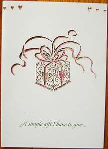   Laser Cut Gift Box Ribbon Flowers Birthday Greeting Card Hearts  