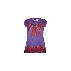   : Star Ride Girls 7 16 Dark Purple Butterfly Design Knit Dress: Baby