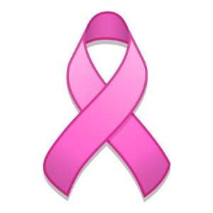  Hot Pink Awareness Ribbon Round Sticker: Everything Else