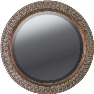 Antigua Tarnished Copper Round Wall Mirror 