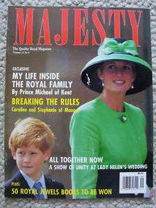 MAJESTY Magazine September 1992 Prince Harry And Diana Lady Helens 