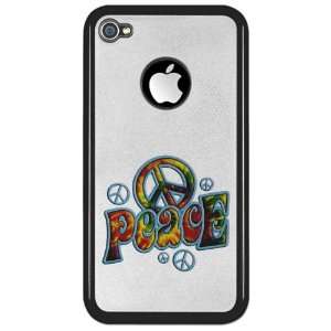  iPhone 4 or 4S Clear Case Black PEACE Peace Symbol 