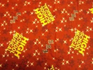 HIGH SCHOOL MUSICAL FLANNEL FABRIC MATERIAL QUILTING  