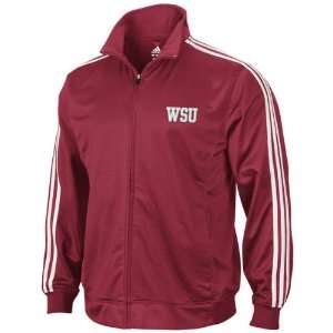 Washington State Cougars adidas Red 3 Stripe Track Jacket  
