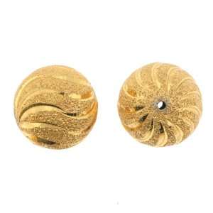 18k Gold Plated Brass   Bead   Ball   22mm Diameter   Sold by Package 