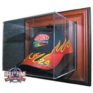   NASCAR Cap Display Case with Classic Wood Finish Frame: Sports
