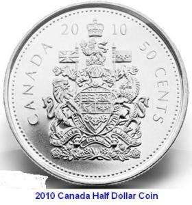 2010 Canada Half Dollar (Fifty Cent Coin) Brilliant Unc  