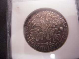   GREAT SILVER HALF ROUBLE POLTINA 1705 NGC XF 40 BITKIN R3  