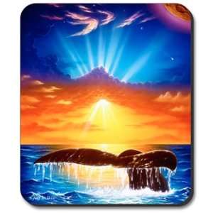    Decorative Mouse Pad Whale Tail at Sunset Sea Life Electronics