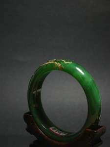 Hetian Green Nephrite Jade Bangle Bracelet 5.8cm + Certificate