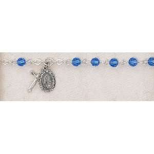   Swarovski Crystal Catholic Religious 5MM Rosary Bracelet 7 Length