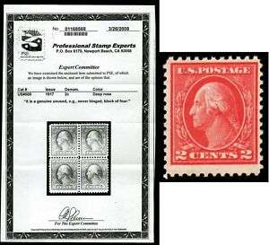 US Stamp 2c Washington Scott 500 Mint OG NH $550 PSE VF  