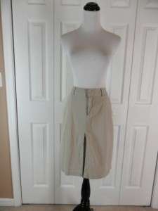Eddie Bauer Size 6 Khaki Beige A Line Skirt W/ Pleat  