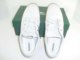 Lacoste Crosier Sail 10.5 M Off White Leather Mens Boat Shoes  