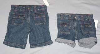 Adjustable Blue Denim Shorts Size 7 NWOT  