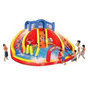 HUGE Banzai Inflatable Twin Drop Falls Water Park w/ Double Slides $ 