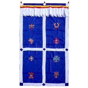 Tibetan 8 lucky symbols blue curtain door hanging  