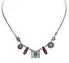 HIGH QUALITY CRYSTAL/REVERS​IBLE/MOSAIC NECKLACE SIGNED BY FIREFLY