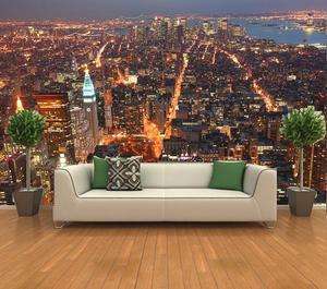 NY City Lights Manhattan from Empire State Building Wall Mural Photo 