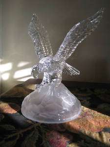 Home Interiors Glass Eagle Figurine Frosted Base  