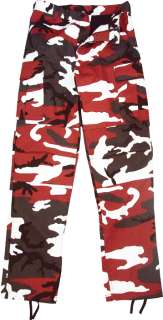 Red Camouflage BDU Trousers Military Tactical Army Uniform Pants 