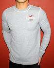 NEW HOLLISTER HCO MUSCLE SLIM FIT LONG SLEEVE T SHIRT 1922 LOGO GRAY 