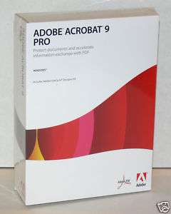 Adobe Acrobat 9 Professional Windows PN 22020737 NEW  
