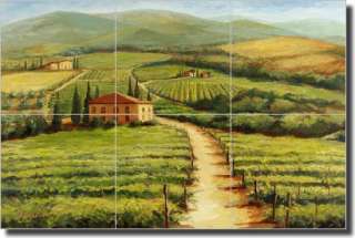 Tuscan Vineyard Art Ceramic Tile Mural Backsplash  