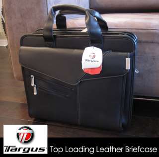 Targus Toploading Elite Leather Laptop Briefcase Bag  