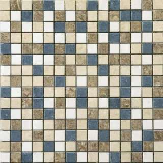 Orion 16 in. x 16 in. Multi Color Porcelain Mesh Mounted Mosaic Tile