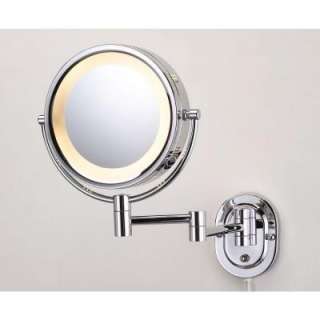   Sided Wall Mounted Lighted Mirror in Chrome HL65C 