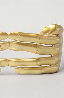 Jeremy Scott for Linda Farrow Sunglasses The Hands Sunglasses in Gold 