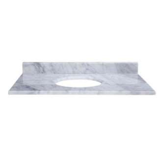 Xylem 49 In. Marble Vanity Top in Carrara White With No Basin Included 