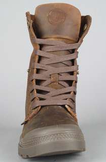 Palladium The Baggy Leather Knit Boot in Tan Dark Gum  Karmaloop 