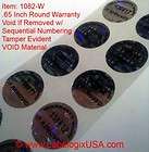 100 round hologram warranty void labels stickers 1082 w expedited