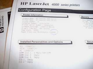 HP Laserjet 4000n B&W Laser Printer C4120A 63390 PAGES  