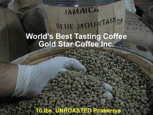  Jamaican Blue Mountain Peaberry Coffee Green Beans 10 lb *UNROASTED