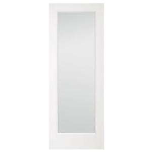   Pine White 1 Lite Clear Glass Slab Door Q64R5NNNAC99 