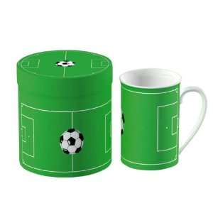 Fussballtasse in Geschenkbox, Kaffeebecher Fussballdesign, Mug Kick 