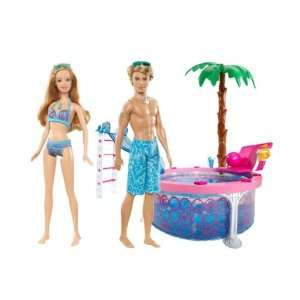 Barbie W3159 Glam Pool und Beach Summer X0095 und Beach Ken X0097 