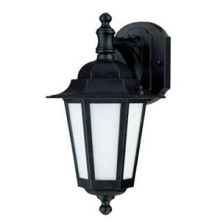   Light 13 in. CFL Wall Lantern with Satin White Glass 13 with included