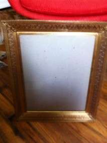 Vintage Large Ornate Gold Metal Filigree Picture Frame  
