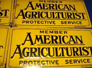   AMERICAN AGRICULTURIST PROTECTIVE SERVICE farming sign CO OP farm