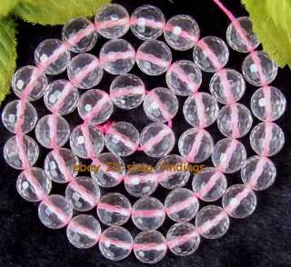 faceted round 8mm natural rose quartz gemstone Beads 15  