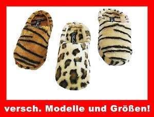   Hausschuhe Tiger Zebra Leopard Gr. 37 42 NEU * dicke Qualität  