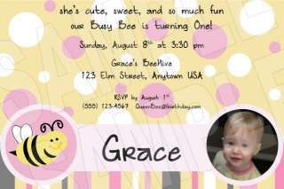 Bumble Bee PERSONALIZED Photo Birthday Invitations!!  